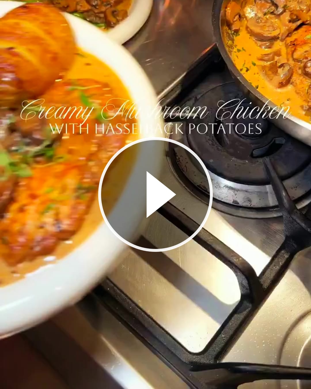 Creamy Mushrooms Chicken With Hasselback Potatoes – @food.horizon